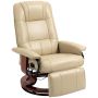 Armchair with footstool Homcom 78x87x100cm., cream/brown