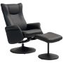 Armchair with footstool Homcom, black