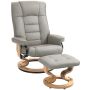 Armchair with footstool Homcom, gray/light brown