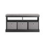 Hallway bench 95x35x49cm., black/gray
