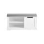 Hallway bench 90x30x45cm., white/gray