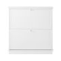 Shoe cabinet 76x18x78cm., white/silver color