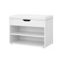 Padded shoe bench 2 compartments, white