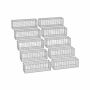 Set of 10 gabions 100x30x30cm., silver color
