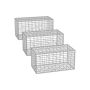 Set of 3 gabions 100x50x50cm., silver color