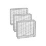 Set of 3 gabions 100x90x30cm., silver color