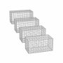 Set of 4 gabions 100x80x30cm., silver color