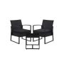 Garden furniture set made of polyrattan, black