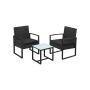 Garden chairs with table, black