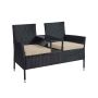 Outdoor armchair 65x131x84cm., black/cream color