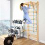 Gymnastics wall, with pull-up bar and rope ladder, 80 × 220 × 60 cm