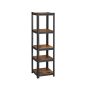 Sturdy narrow shelf with 5 shelves, brown - black
