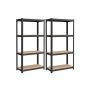 Set of 2 storage shelves 40x80x160cm., black/light brown