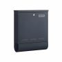 Mailbox with newspaper compartment and house number plate, anthracite