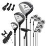 Golf set, left-handed, 460CC driver, 8 clubs, Black, 83 × 51 × 96 cm