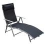 Outsunny sunbed 137x63.5x100.5cm., black/silver