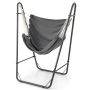Hammock chair, with stand and side pocket, black/grey, 130 × 87 × 161 cm