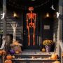 Halloween-koriste – kurpitsapäinen luuranko, 62 × 14 tuumaa