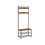 Outerwear rack and shoe bench HSR41BX, brown/black