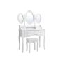 Makeup table with 3 mirrors, white