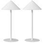 Ladattava LED-pöytävalaisin, 2 kappaleen sarja, Valkoinen, Ø15 × 31,5 cm
