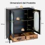 Cupboard, 2 drawers and shelves, Black/brown, 80 × 40 × 100.5 cm