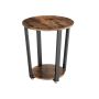 Round side table LET57X, brown/black