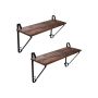Wall-mounted clothes rack set, 2 pieces, brown/black