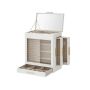 Jewelry box with side drawers and mirror, white - gold color