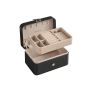 Watch box 11x16x8cm., black/beige
