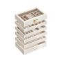 Jewelry box 17x28x25.3cm., white/beige