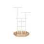 Jewelry holder made of metal and wood, white