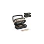 Cosmetic case with mirror 22x12x12cm., black/gold color