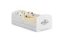 Children's bed Luk with drawer, mattress and barrier protection 164 cm x 85 cm x 63 cm, a princess sleeps here
