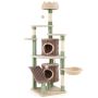 Cat scratching post, 2 houses, 77.5 × 68 × 163 cm