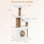 Cat scratching post, multi-level, Sand, 44.5 × 39 × 96 cm