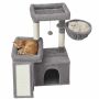 FEANDREA cat scratching post, 2 large platforms, Grey, 92.5 × 58.9 × 85.8 cm
