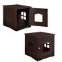 Cat Litter Box Cabinet, Two Compartments, 19.5 × 21 × 21 in