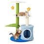 Cat house with scratching post, 2 platforms, 2 balls