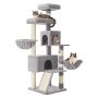 Cat house-scratching post FEANDREA PCT006G01, 2 cavities, Gray, 55 × 174 × 55 cm