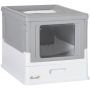 Cat litter box PawHut 47.5x35.5x36.7cm., white/gray
