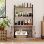 Cat Litter Cabinet, 3 Shelves, Grey/Black, 80 × 48 × 145 cm