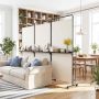 Room divider, 3-piece, 3 shelves, 102 × 17.5 × 74 inches