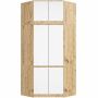Kulmavaatekaappi S100, 6 ovea, tammen/valkoinen, 100 × 235 × 50 cm