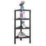 Corner freestanding shelf, 4 shelves, Black, 46 × 99 × 25 cm