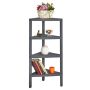 Corner freestanding shelf, 4 shelves, Gray, 46 × 99 × 25 cm