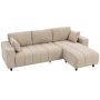 Kulmasohva, vasen/oikea, 3 istuttava, Beige, 242 × 87–156 × 87 cm