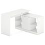 Corner desk, reversible, cabinet, 4 compartments, White, 120 × 120 × 76 cm