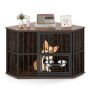 Corner dog cage, with adjustable feeder, 114 × 60 × 68 cm