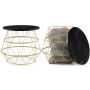 Coffee table, round, Black/gold, 40.64 × 40.64 × 38.1 cm